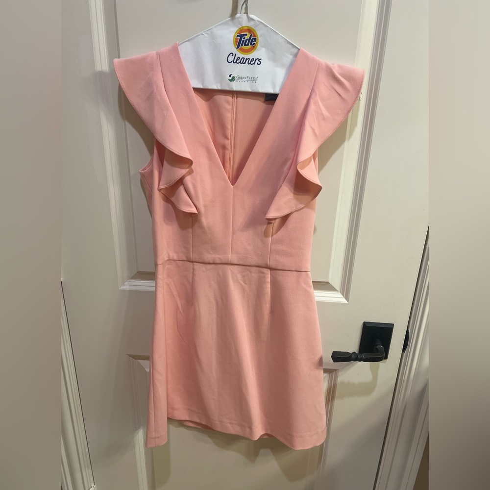 French Connection Peach Ruffle Mini Dress